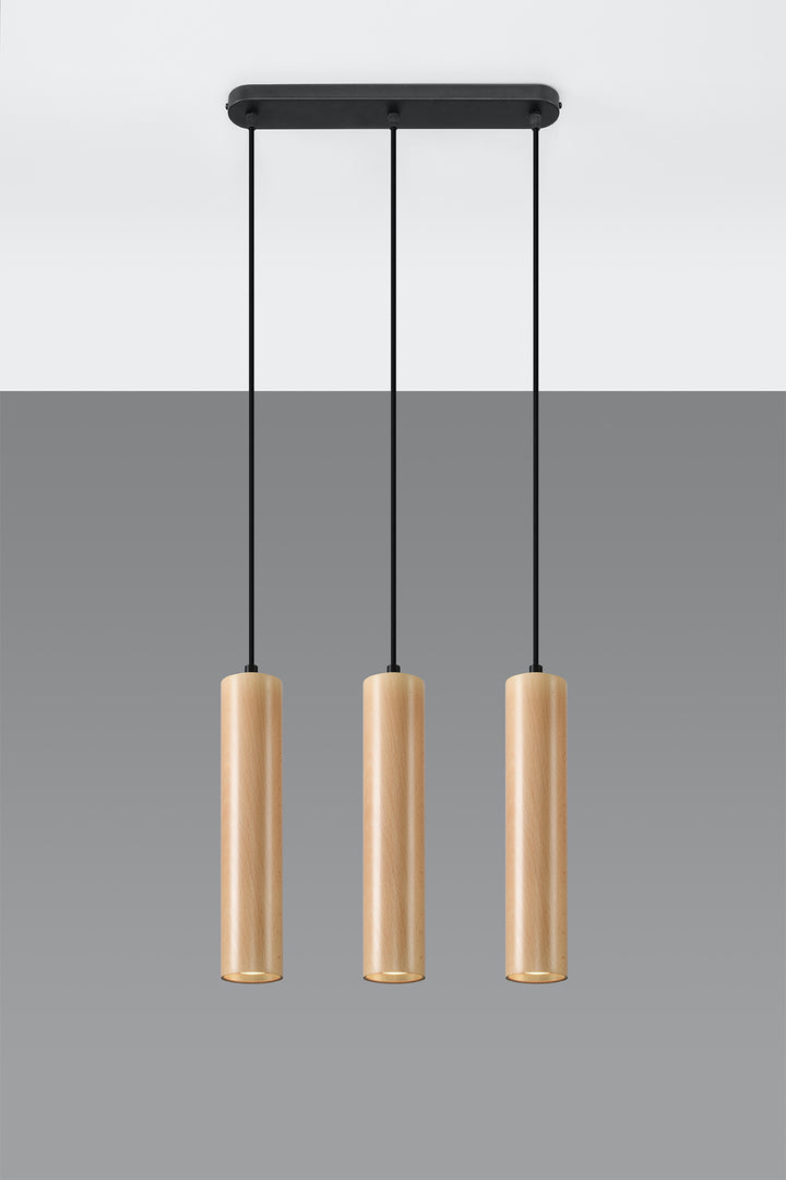 Pendant lamp LINO 3 wood