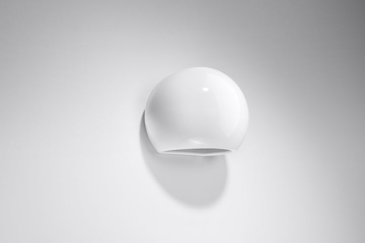 Varnished wall lamp GLOBE white gloss